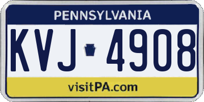 PA license plate KVJ4908