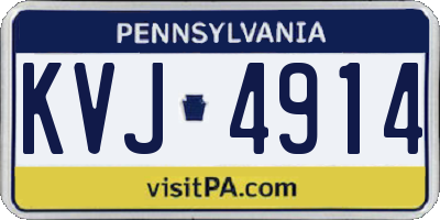 PA license plate KVJ4914