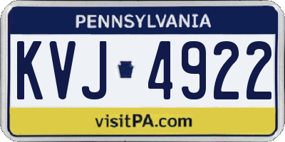 PA license plate KVJ4922
