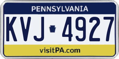 PA license plate KVJ4927