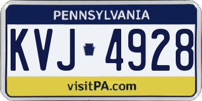 PA license plate KVJ4928