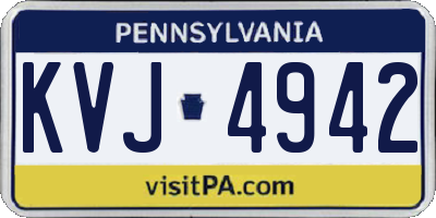 PA license plate KVJ4942