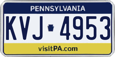 PA license plate KVJ4953