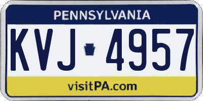 PA license plate KVJ4957