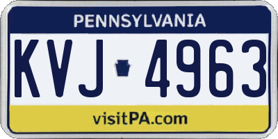 PA license plate KVJ4963