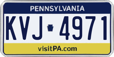 PA license plate KVJ4971