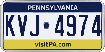 PA license plate KVJ4974