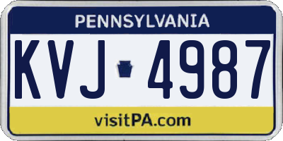 PA license plate KVJ4987