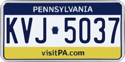 PA license plate KVJ5037
