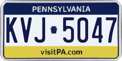 PA license plate KVJ5047