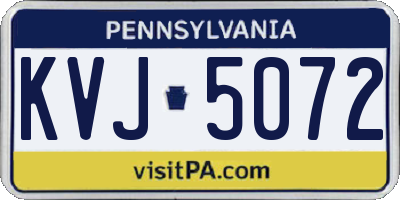 PA license plate KVJ5072