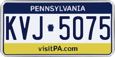 PA license plate KVJ5075
