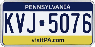 PA license plate KVJ5076