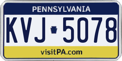 PA license plate KVJ5078