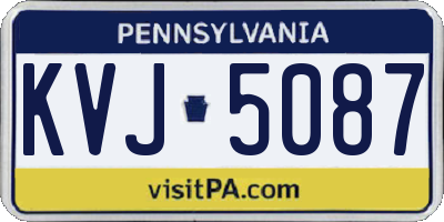 PA license plate KVJ5087