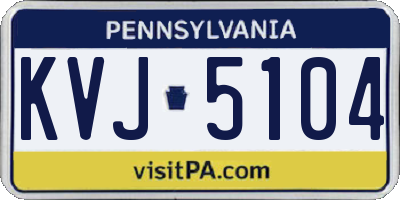 PA license plate KVJ5104