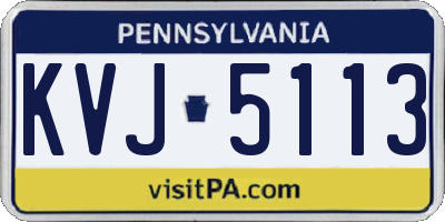 PA license plate KVJ5113