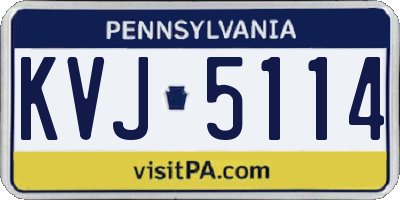 PA license plate KVJ5114
