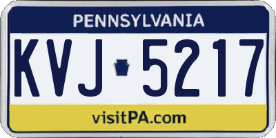 PA license plate KVJ5217