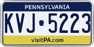 PA license plate KVJ5223