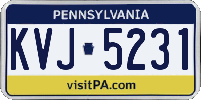 PA license plate KVJ5231