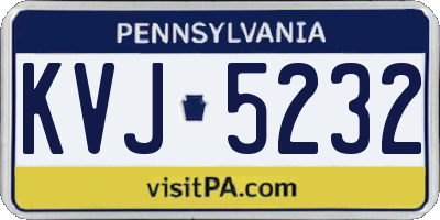 PA license plate KVJ5232