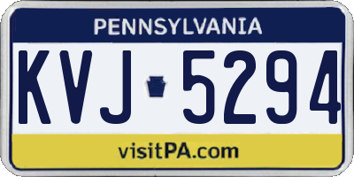 PA license plate KVJ5294