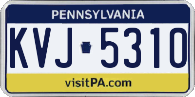 PA license plate KVJ5310