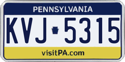PA license plate KVJ5315