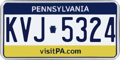 PA license plate KVJ5324