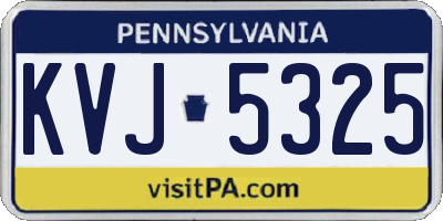 PA license plate KVJ5325