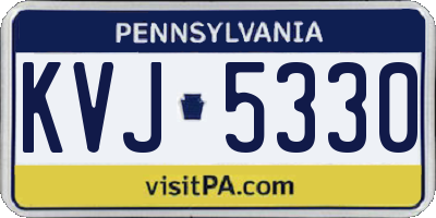 PA license plate KVJ5330