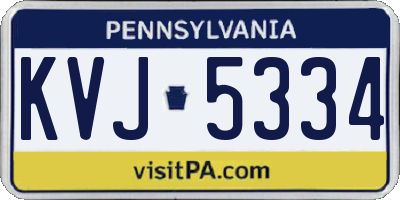PA license plate KVJ5334