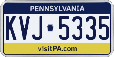 PA license plate KVJ5335