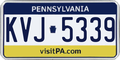 PA license plate KVJ5339