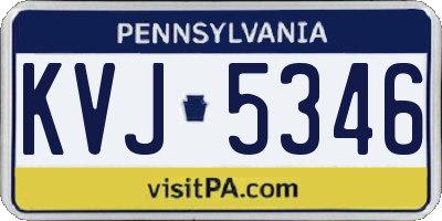 PA license plate KVJ5346