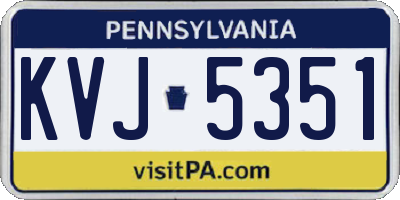 PA license plate KVJ5351