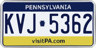PA license plate KVJ5362