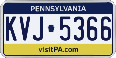 PA license plate KVJ5366
