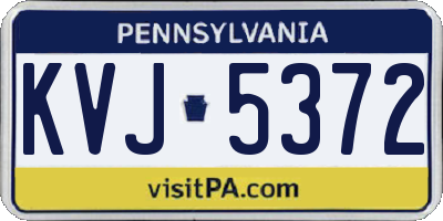 PA license plate KVJ5372