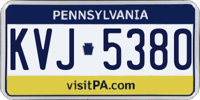PA license plate KVJ5380