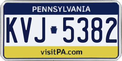 PA license plate KVJ5382