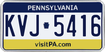 PA license plate KVJ5416