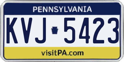 PA license plate KVJ5423