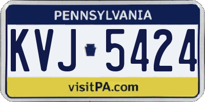 PA license plate KVJ5424