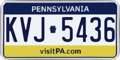 PA license plate KVJ5436