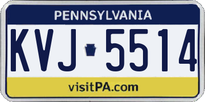 PA license plate KVJ5514