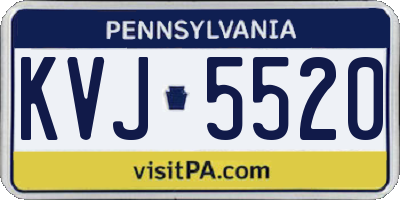 PA license plate KVJ5520