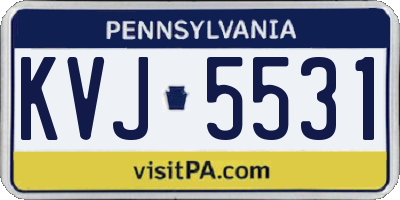 PA license plate KVJ5531