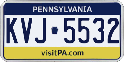 PA license plate KVJ5532
